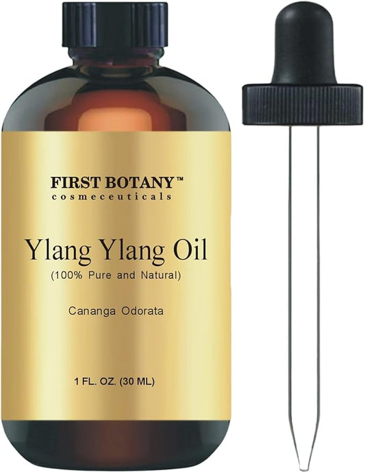 First Botany, 100% Pure Ylang Ylang Oil - Premium Ylang-Ylang Essential Oil for Aromatherapy, Massage, Topical & Household Uses - 1 fl oz (Ylang Ylang)