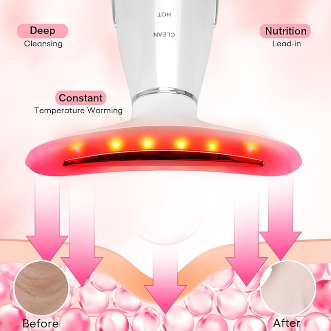 Facial Massager,Neck Face Massager Tool,3 Mode Massage with Heat,Portable Beauty Instrument for Skin Care Women Gift