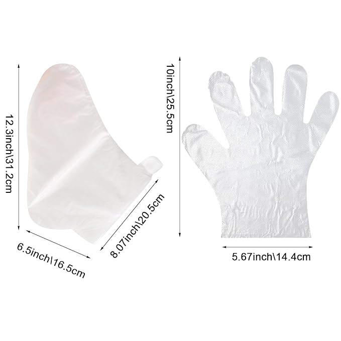 400 PCS Plastic Hand and Foot Bags Paraffin Wax Machine for Hand and Feet Paraffin Baths Gloves for Hand, Foot Covers Pedicure Bags for Feet Thermal Therabath Hot Wax Therapy