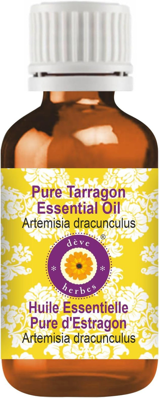 Deve Herbes Pure Tarragon Essential Oil (Artemisia Dracunculus) Steam Distilled 100ml (3.38 oz)