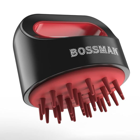 Bossman Titan Shower Scalp Massager – Ergonomic Silicone Scrubber for Product Build-Up, Dandruff & Pore Stimulation – Head & Beard Care Tool