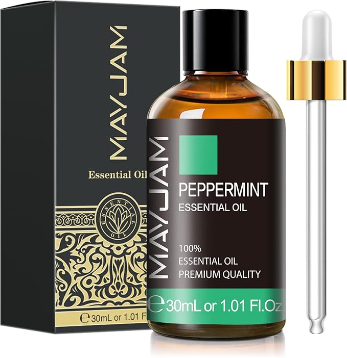 Peppermint Essential Oil, MAYJAM Peppermint Oil for Diffusers for Home, 30ML Pure Essential Oils for Humidifiers or DIY Bath Bomb for Home-1.01FL.OZ