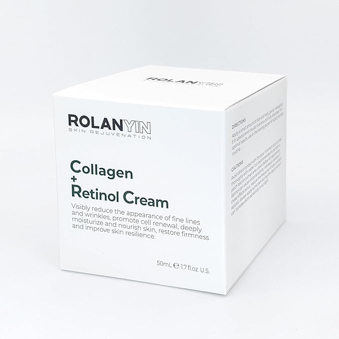 ROLANYIN Collagen + Retinol Cream for Deep Hydration and Anti Aging Firming Wrinkle Reduction Nourishing and Plumping Formula Skin Care