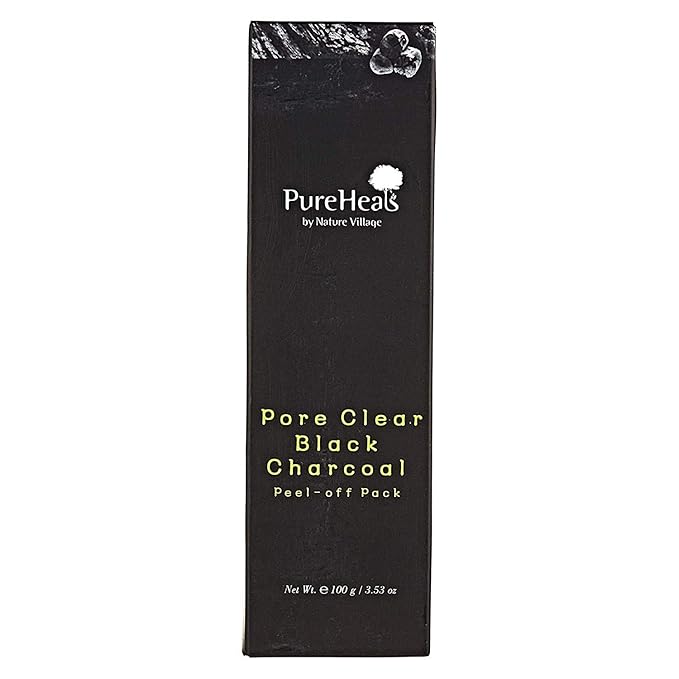 Pureheal's Pore Clear Black Charcoal Peel-Off Pack 3.53 fl. oz. (100 g), Charcoal powder, National botanical ingredients, by Nature Village
