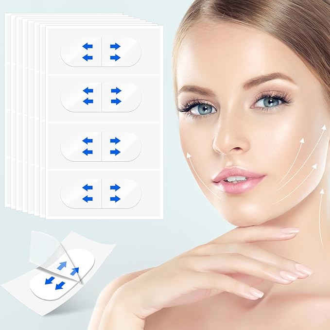 128 PCS Face Tape Lifting Invisible, Facel Lift Tape For Face Invisible Patch, Instant Face Tape for Jowls, Makeup Skin Face Lifting Tools For Double Chin Tape