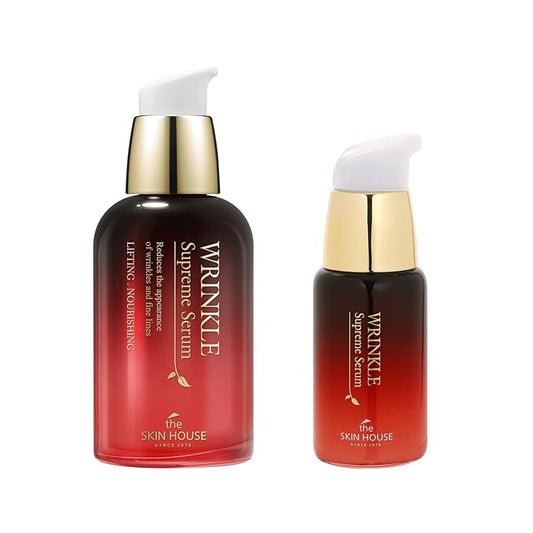 the SKIN HOUSE Wrinkle Supreme Serum 0.67 fl.oz + 1.69 fl.oz | Ginseng, Adenosine, Wrinkles, Fine Lines, Korean Skin Care