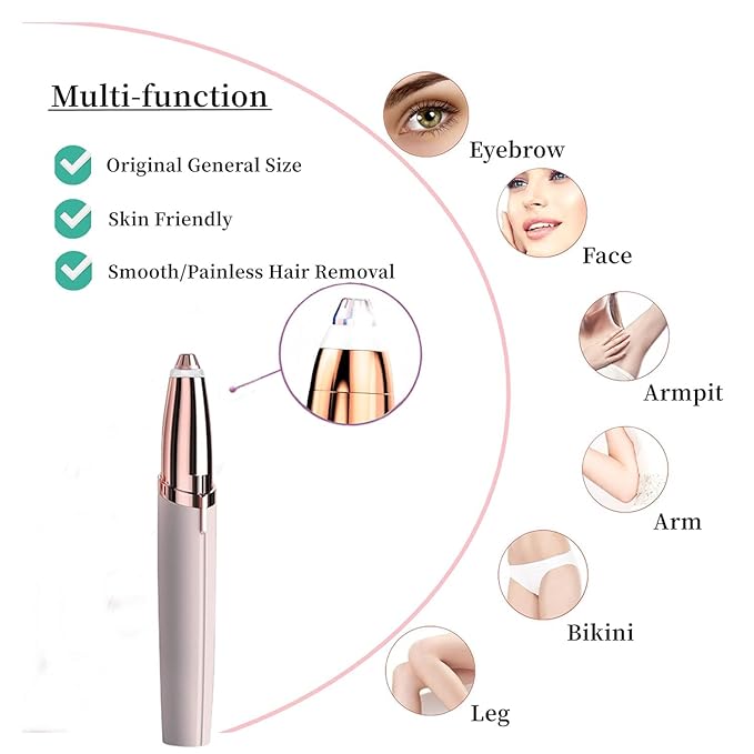 Eyebrow Hair Remover Replacement Heads for Finishing Touch Flawless Facial Hair Remover,Painless Replacement Blades for Flawless Brows Hair Removal,with Cleaning Brush,As Seen On Tv(4 Count).