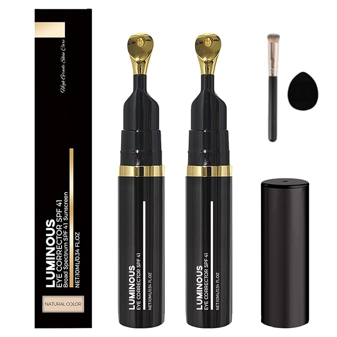 Luminous Eye Corrector Spf 41, 2pcs Dermatology Luminous Under Eye, Under Eye Concealer for Dark Circles, Anti-Aging Wrinkles Eye Cream, Hydrating Tinted Cream for All Type Skin-Ivory (4)
