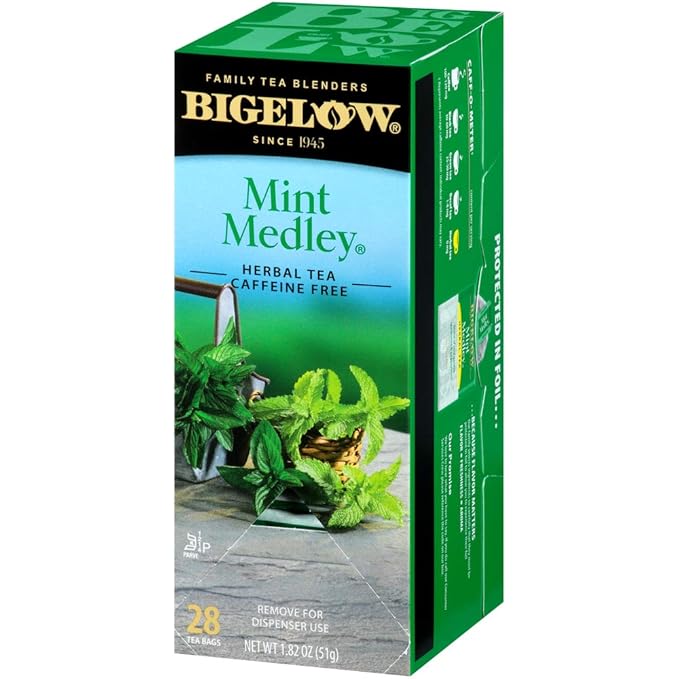 Bigelow Mint Medley Herbal Tea Bags 28-Count Box (Pack of 1) Mint Tea Bags Peppermint & Spearmint Herbal Tea All Natural Gluten Free