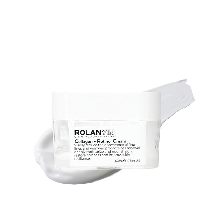 ROLANYIN Collagen + Retinol Cream for Deep Hydration and Anti Aging Firming Wrinkle Reduction Nourishing and Plumping Formula Skin Care