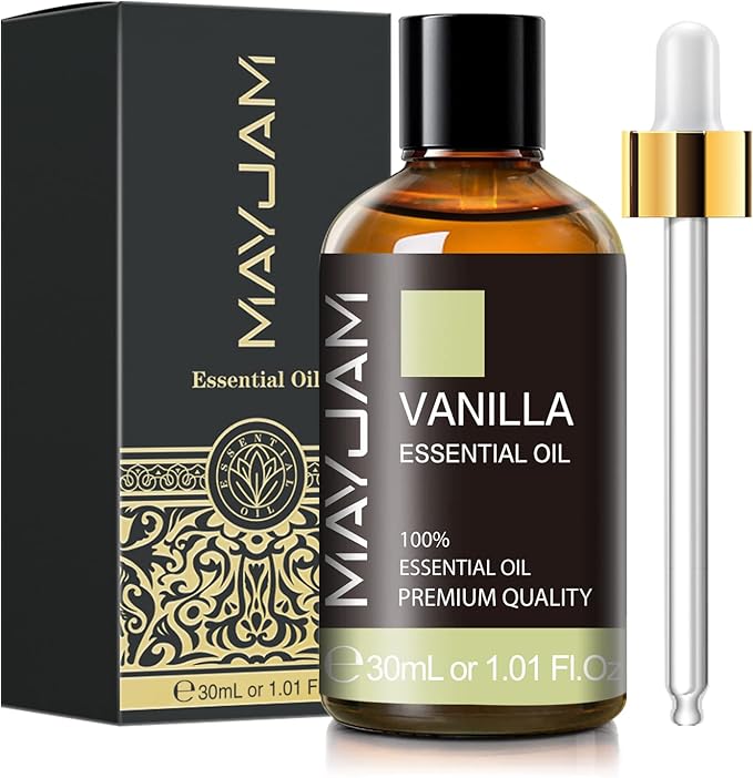 Vanilla Essential Oil 30ml/1.01fl.oz, MAYJAM Premium Vanilla Oils for Aromatherapy, Diffuser, Soap Making, Candle Making, Long Lasting Scents