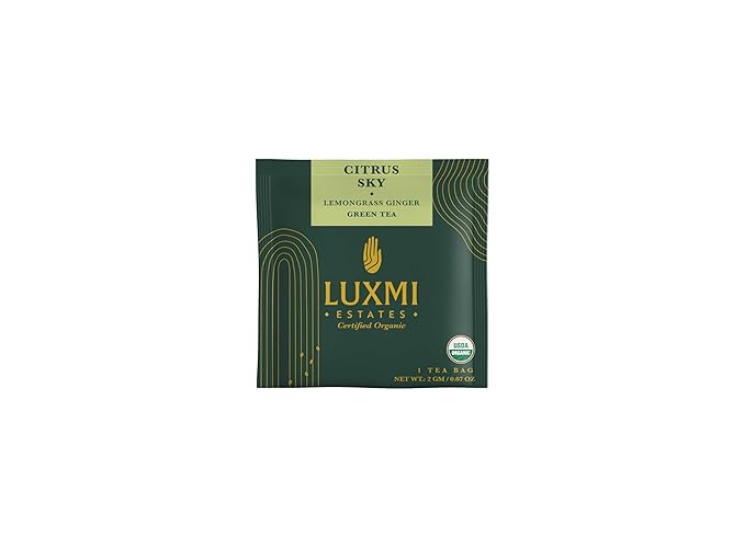 Luxmi Estates - Citrus Sky - Organic Lemongrass Tea - 90 Tea Bags (15ct x 6pack) | Wth Lemongrass, Ginger, Darjeeling Green Tea and more | Beautifully Aromatic and Relaxing Tea