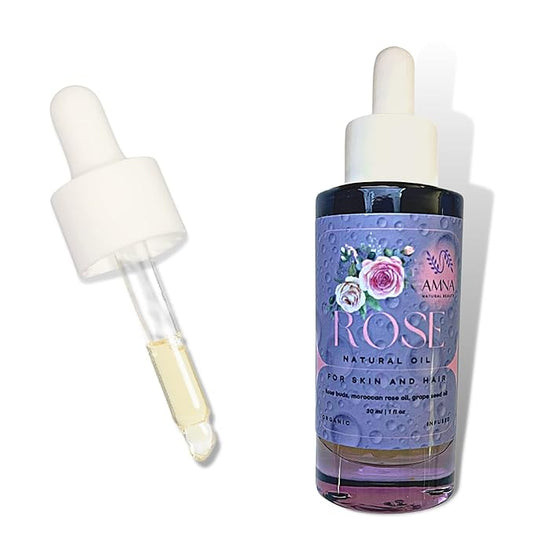 Organic Rose Oil | 100% Pure Infused Rose Oil for Face, Skin & Hair | Rose Oil Infused With Grapeseed Oil | Filtered & Natural Anti-Aging Moisturizer
