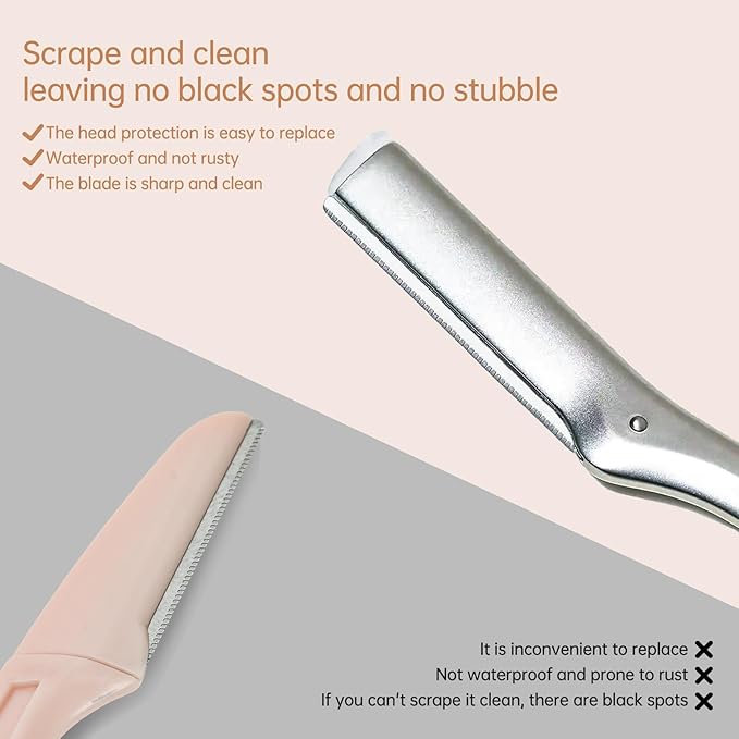 Facial Razor Replacement Blades Be suitable for Twee zerman Stainless steel blade 5 Count (Pack of 1)