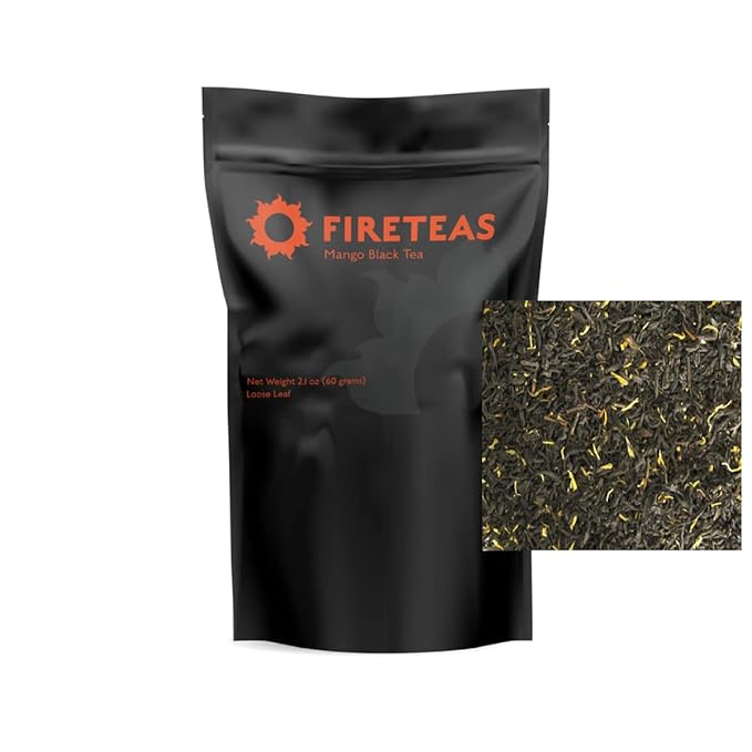 FIRE TEAS Mango Black Tea - Loose Leaf Tea -