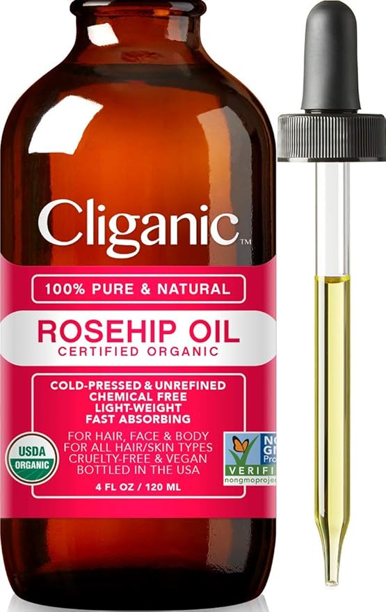Cliganic Face Oil Trio: Vitamin E, Jojoba, Rosehip Oil