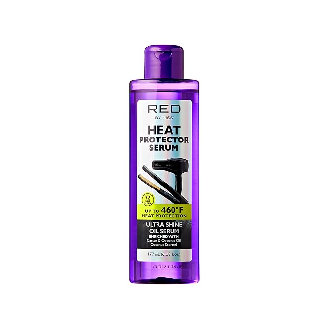 KISS Pencil Flat Iron & Heat Protector Hair Serum Bundle - Ceramic Tourmaline Plates - 3/10" - Straightens from Root - Medium Hair - 460F Max Temp