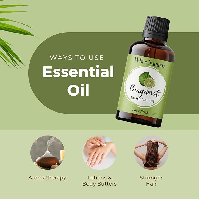 Organic Bergamot Essential Oil - 100% Pure & Natural -Premium Therapeutic Grade with Premium Glass Dropper - Undiluted Natural/Homeopathic Aromatherapy Scented, Great for DIY Soap Making, Massage