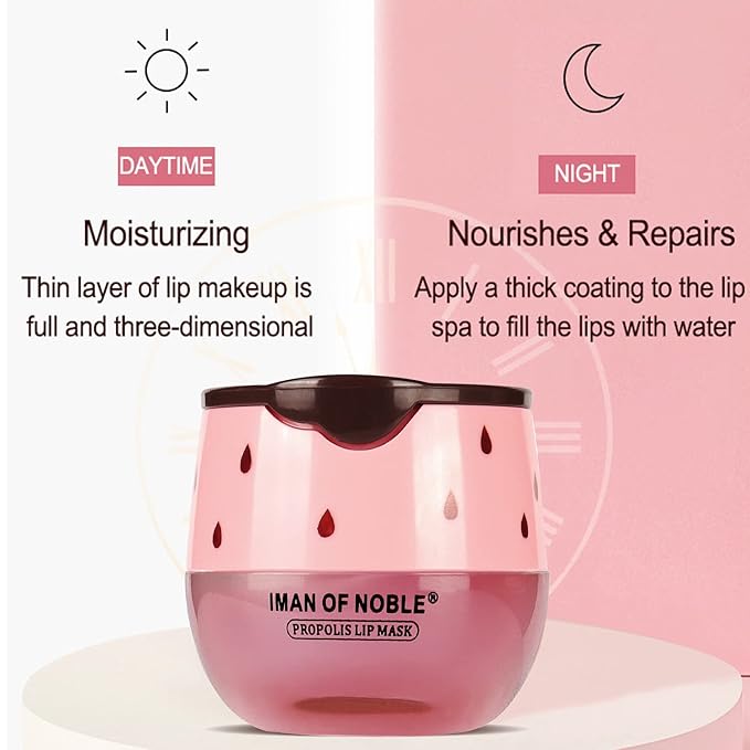 2PCS Strawberry Sleeping Lip Mask,Bee Lip Wrinkle