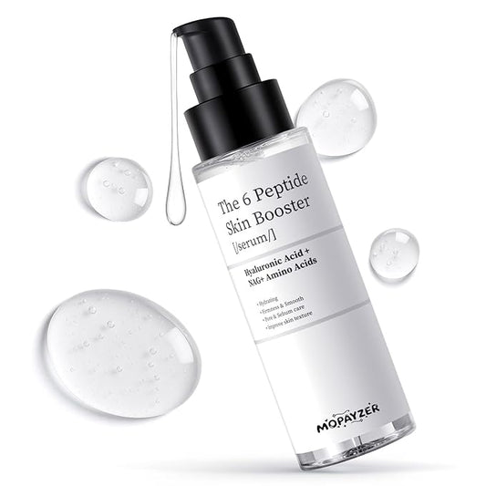 6X Peptide Skin Booster Toner Set, Peptide Boosting Facial Essence for Women, 1 Pcs Repairing Serum with Niacinamide & Hyaluronic Acid, Reduces Fine Lines & Wrinkles, Soothes Skin, Korean Skin Care