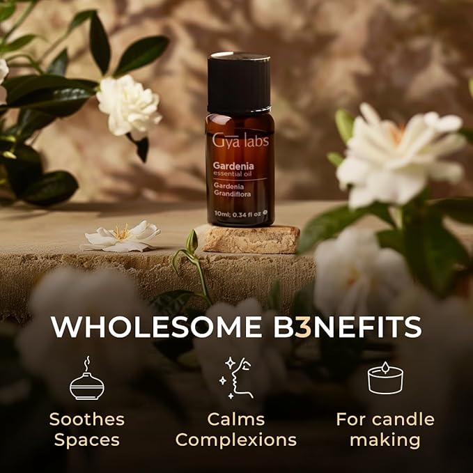 Gya Labs Gardenia Essential Oil for Diffuser - 0.34 Fl Oz - 100% Pure Natural Gardenia Oil for Skin, Aromatherapy & Candles Making Scent