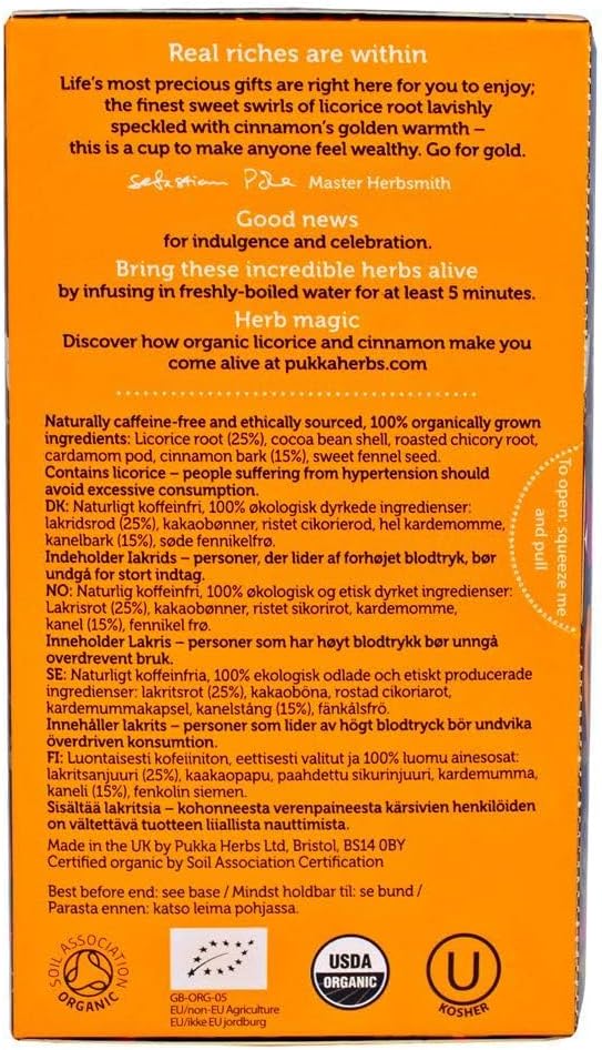 Pukka Herbal Teas Licorice and Cinnamon - 20 Bags, 20 Count