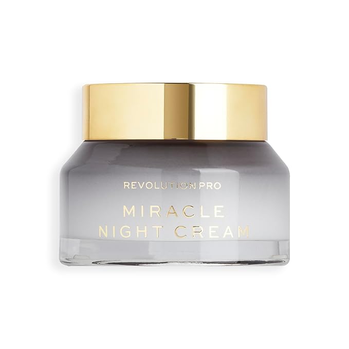 Revolution Pro Miracle Night Cream, Overnight Face Cream, Helps to Smooth & Plump Skin with Retinol & Vitamin E, 1.69 oz