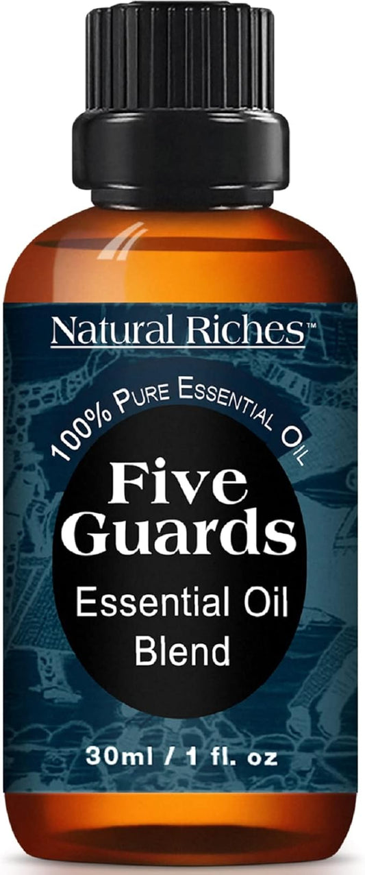 Natural Riches Five Guards Essential Oil Blend for Health Shield Aromatherapy with Clove Cinnamon Lemon Rosemary Eucalyptus Oil - 30ml