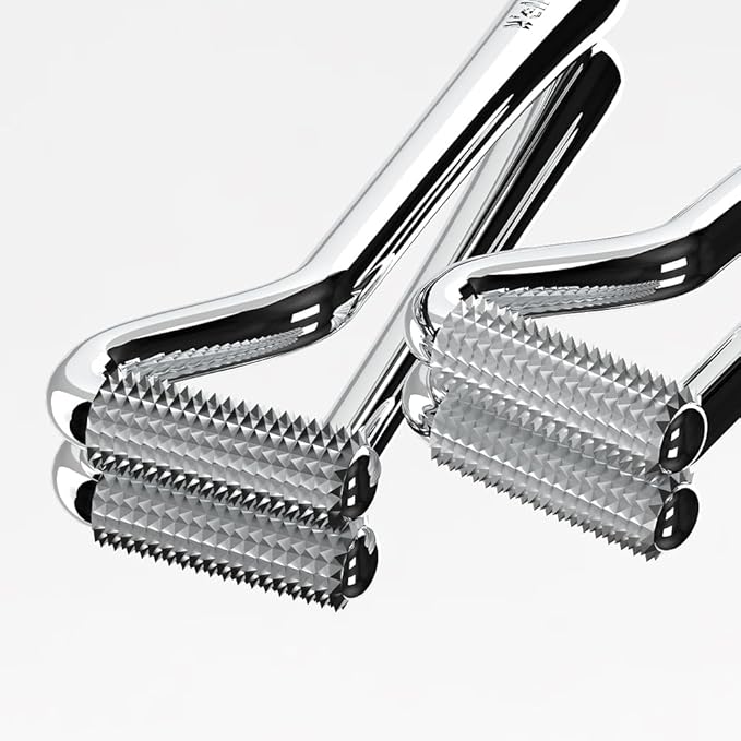 WELLDERMA Face Lifting Roller l Stainless Steel Face Roller - Face and Eye Roller, Metal Face Roller to Help Reduce Puffiness, Cooling Stainless Steel Facial Roller Massager