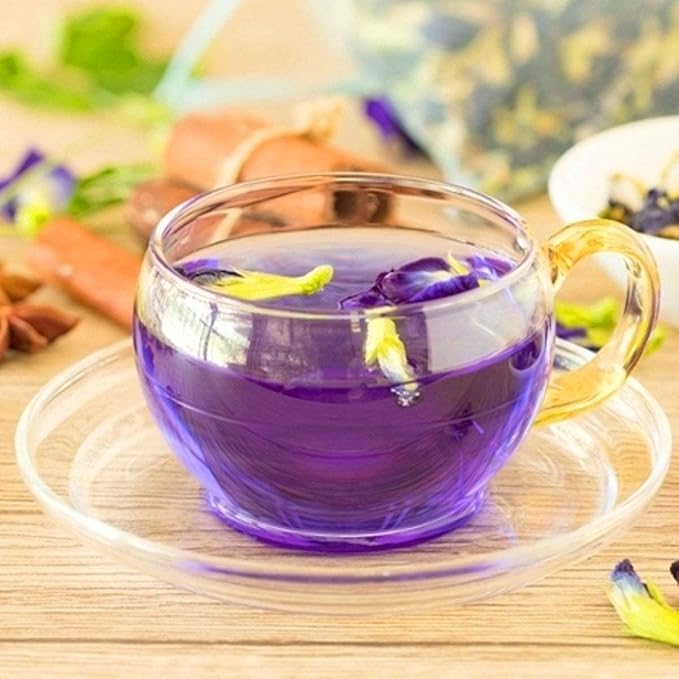 BLUE TEA - Purple Tea - 1.76 Oz (100+ Cups) Loose | Butterfly Pea Flower | ANTIOXIDANT RICH | Gifting Delight | Flower Based - Detox Tea - Non-Bitter - Herbal Tea - Caffeine Free - Gluten Free - Non-GMO | Tin Packed