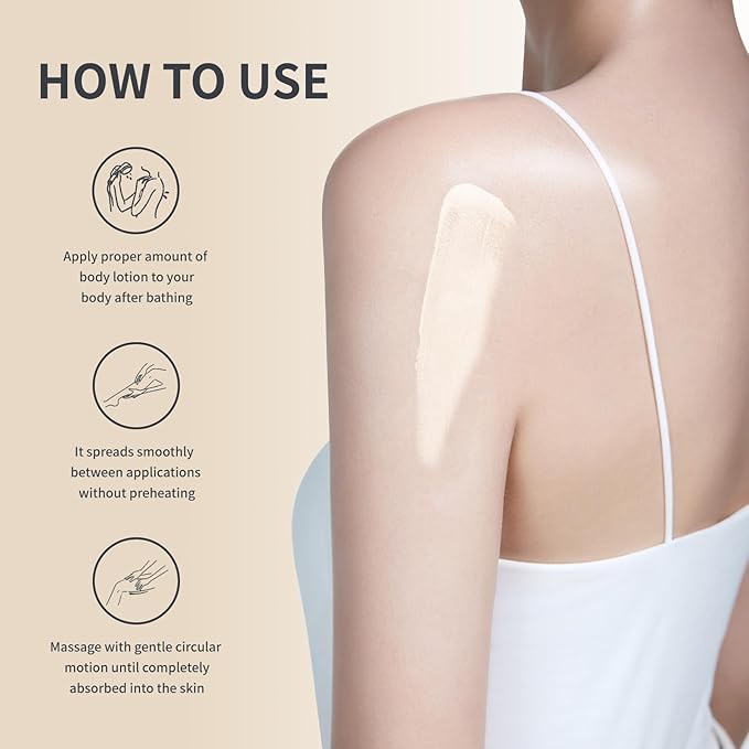 Body Lotion and Skin Tightening Cream for All Skin Types, Long-Lasting Aroma, Soothe and Smooth Bundle, Moisturizing Lotion for Dry Skin Relief (12.3 fl oz) -Vanilla