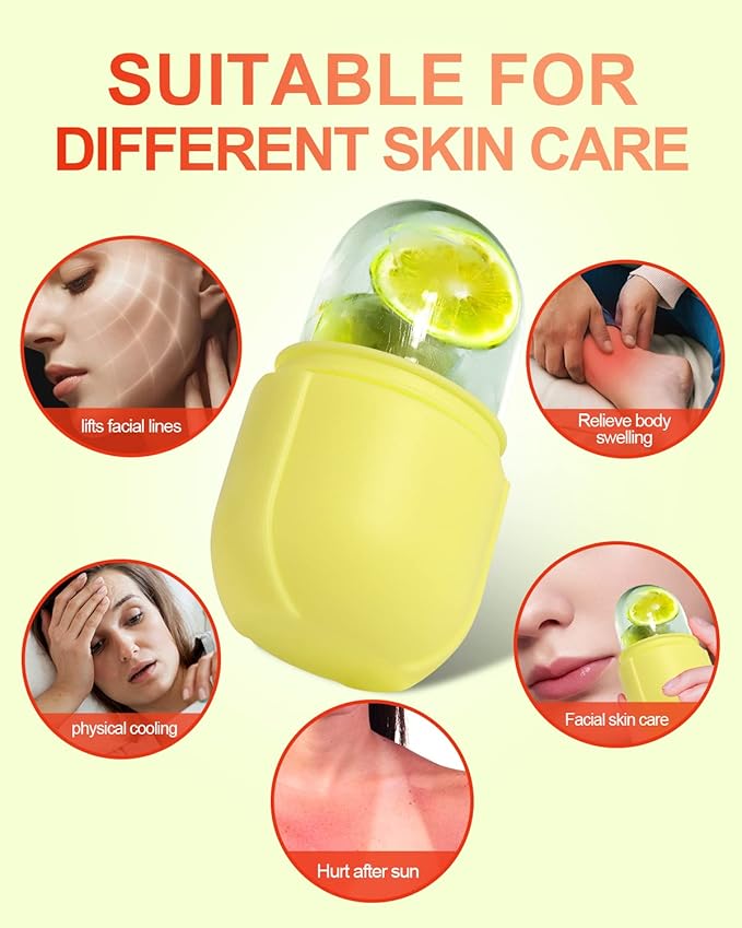Ice Roller for Face & Eye, Beauty Facial Ice Holder Mold Face Puffiness Relief Massage Skin Care Tools for Brighten Lubricate Shrink Pores Remove Fine Lines