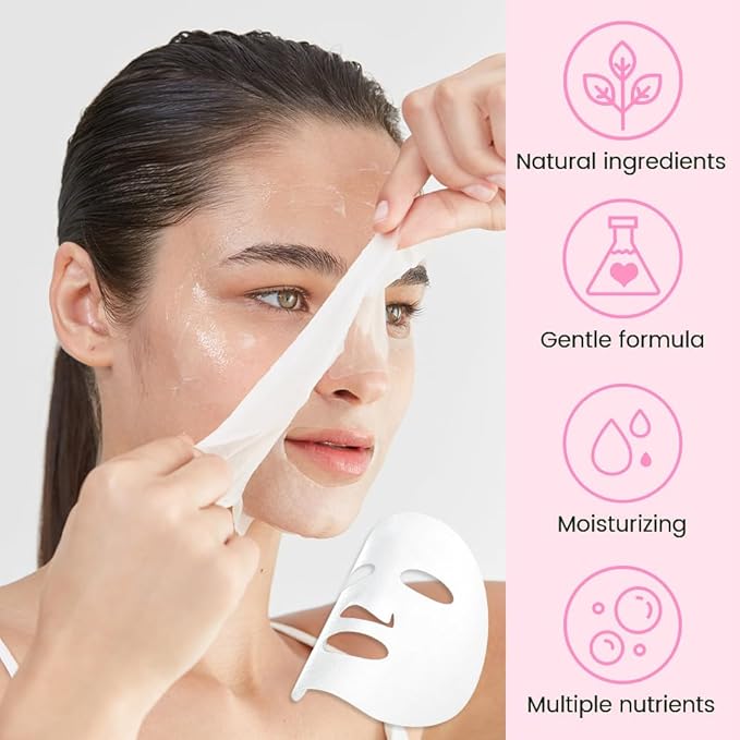 Niacinamide Face Masks Skincare,Nourish,Deep Moisturizing,Atural Skin Care Spa Face Mask,Hydrating Smoothing Face Masks for Women Men,for All Skin Types 6 Pack