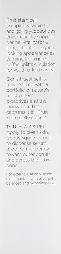 Andalou Naturals Luminous Eye Serum, Illuminating Eye Cream for Dark Circles and Puffiness, Vitamin C, Caffeine & Goji Glycopeptides for a Rejuvenated, Refreshed, Tighter Appearance, 0.6 Ounce