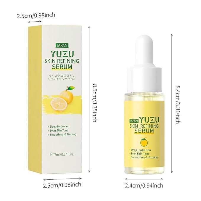 YUZU Skin Refining Serum, Grapefruit Essence, Pure Skin Care Serum, Deep Hydration Smoothing Firming Improve Skin Elasticity, Quickly Absorbed Non-Sticky for Daily Skin Care