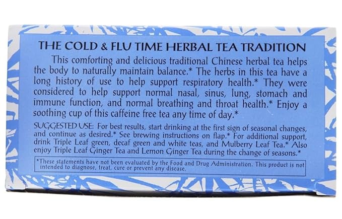 Chinese Medicinal Tea-Cold & Flu Time - Triple Leaf Tea - 20 - Bag