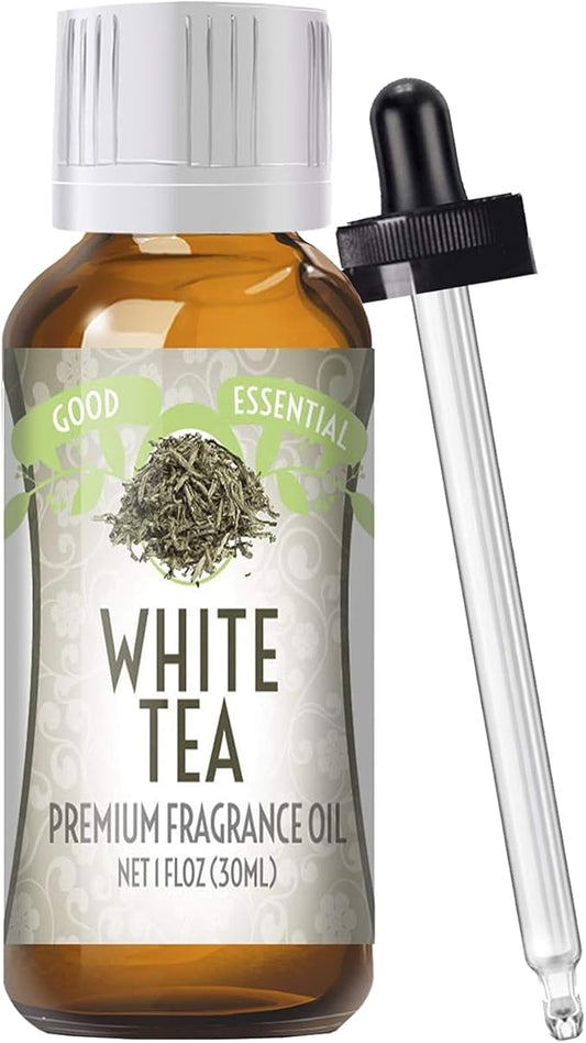 Good Essential Professional White Tea Fragrance Oil 30ml (1 fl oz) for Candles, Soaps, Lotions, Perfumes, Diffusers - White Tea Scented Oil for Soap & Candle Making