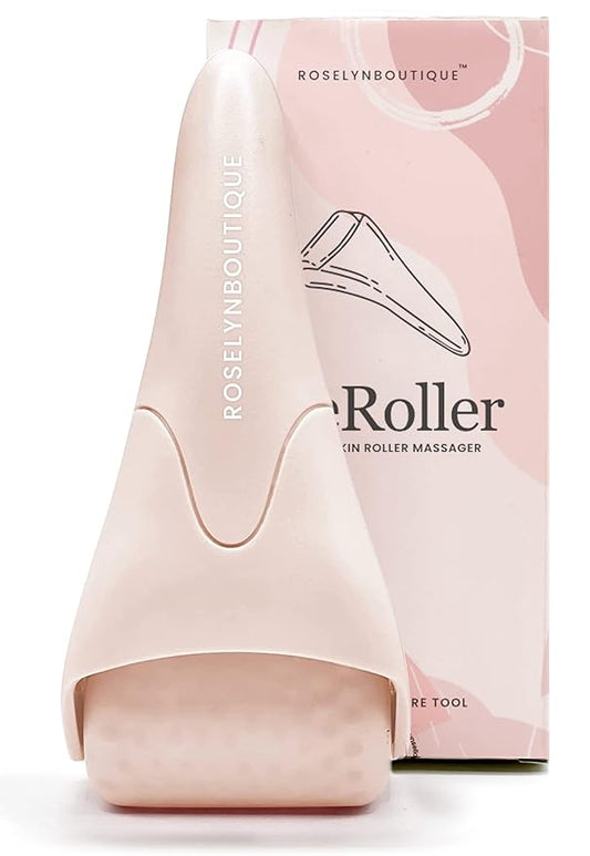 ROSELYNBOUTIQUE Ice Roller for Face Wrinkles Fine Lines Puffiness Stick Massager Facial Skin Care Tools Self Care Gifts for Men Women (Beige)