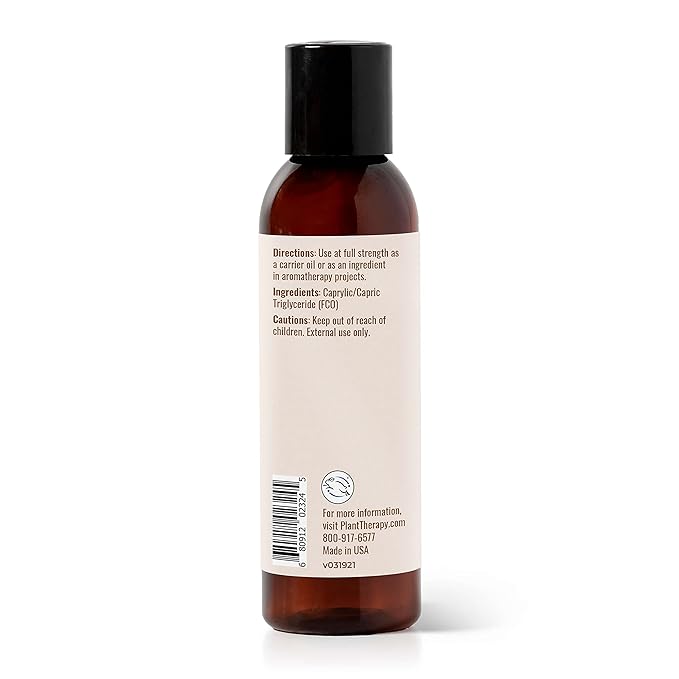Plant Therapy Fractionated Coconut Oil for Skin, Hair, Body, Diluted Essential Oils, 100% Pure, Natural Moisturizer, Massage & Aromatherapy Liquid Carrier Oil 4 oz