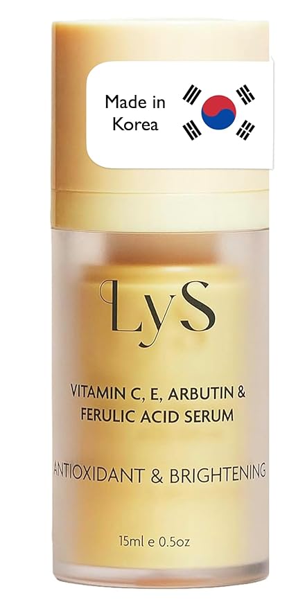 Lys by Misa Korean Vitamin C Serum for Face - For a Radiant Glow - Advanced Skincare with Vitamin E, Ferulic Acid & Arbutin - Brightens, Hydrates & Protects All Skin Types - Made in Korea