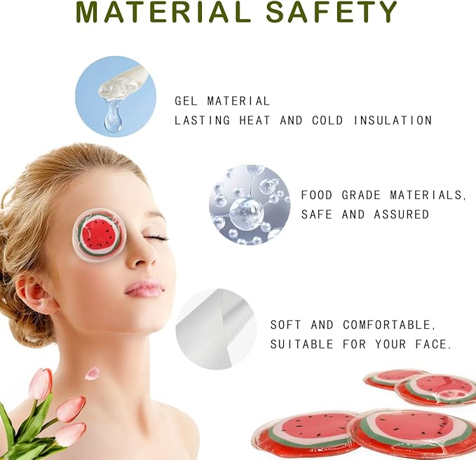 Reusable Eye Gel Pad, Eye Cream Ice Bag, Gel Eye Mask, Alleviate Eye Fatigue, Cool Eye Mask, Hot Compress and Cold Compress, Used for Eye Strain, Smooth Fine Lines and Eye Recovery Surgery (4 pcs)
