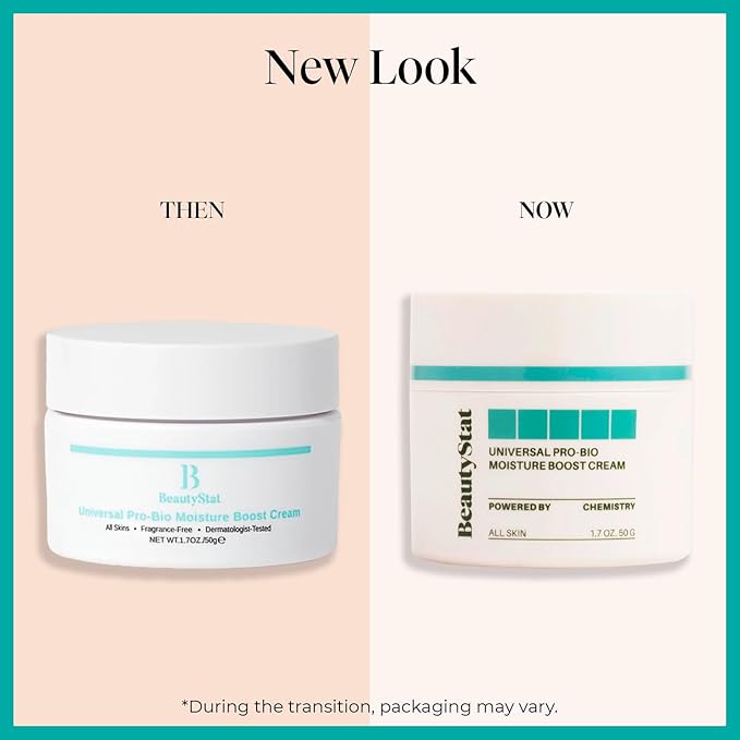 BeautyStat Probiotic 24HR Moisture Boost Cream - Made in the USA - Daily Moisturizer Face Cream with Probiotics, Ceramides, Hyaluronic Acid for Natural Anti Aging, Fine Lines, Wrinkles (1.7oz / 50ml)