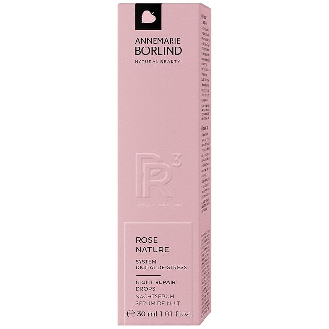 ANNEMARIE BÖRLIND ROSE NATURE Night Repair Drops (1.01 Fl Oz) - Maintains the skin's melatonin balance, PR3 rose complex reduces the effects of blue light, vegan