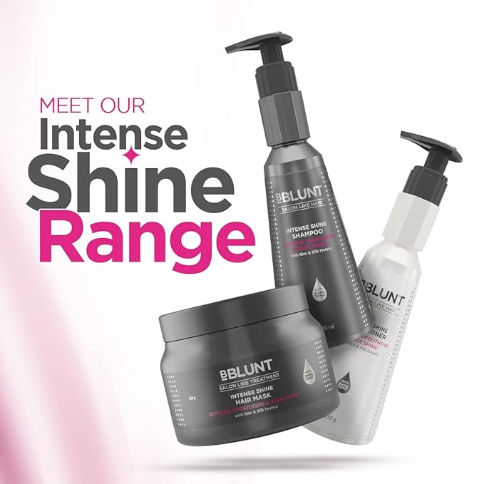 Intense Shine Hair Mask | with Rice & Silk Protein for Soft & Shiny Hair | Natural Deep Conditioning Masque for Damage & Frizz Control | 8.82 Oz/250g