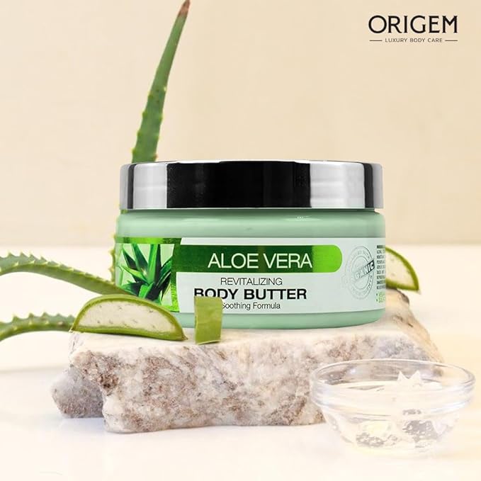 ORIGEM Body Butter for Dry Skin – Ultra-Nourishing & Hydrating Cream with Aloe Vera, Argan Oil, Shea Butter & Honey – Moisturizer for Soft, Smooth Skin – 8 Oz