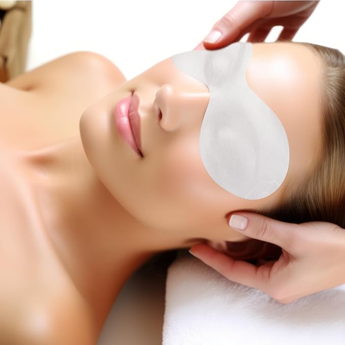 100 Sheets Disposable Non Woven Eye Mask, DIY Cotton Eye Mask Paper, Facial Eye Covers Pads for Skincare, Spa, Moisture Retention