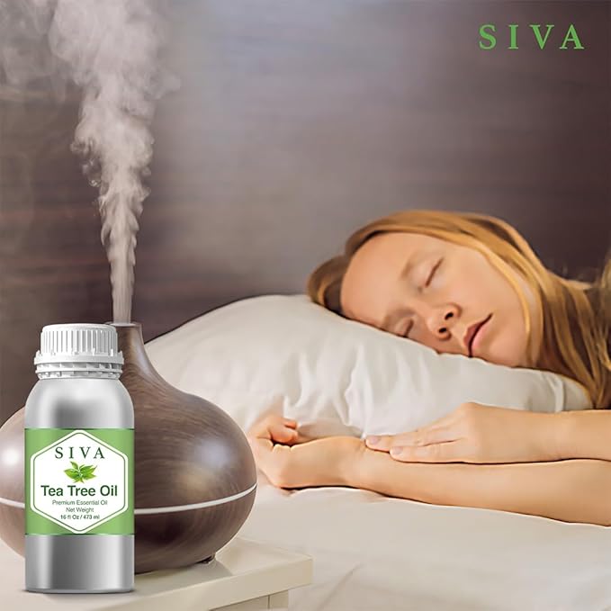 Siva Tea Tree Essential Oil - 16 Fl Oz – Natural Tea Tree Oil - for Diffuser, Face, Skin Care, Aromatherapy, Hair Care, Scalp and Body Massage