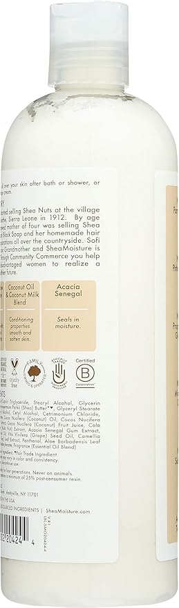 100% Virgin Coconut Oil Daily Hydration Body Lotion by Shea Moisture for Unisex - 13 oz Body Lotion (Pack of 2)