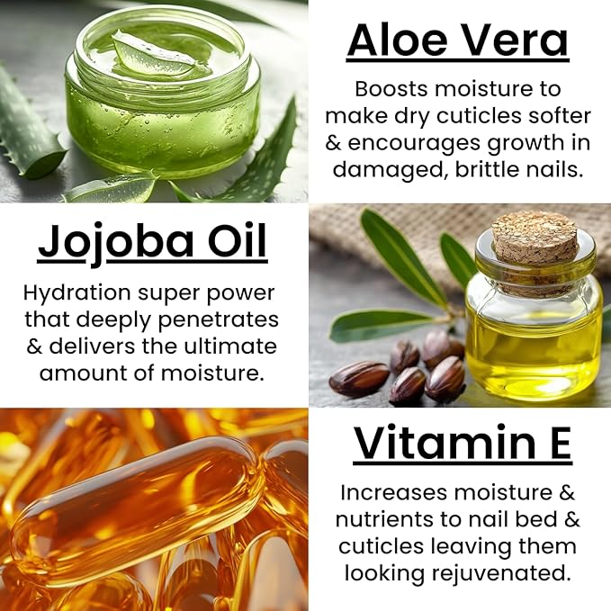 Nail Cuticle Oil Kiwi Hemp Scented 2.3 Fl Oz – Cuticle Oil for Nails with Jojoba Oil, Aloe, Vitamin E - Moisturizing Cuticle Care and Nail Oil Repair Treatment