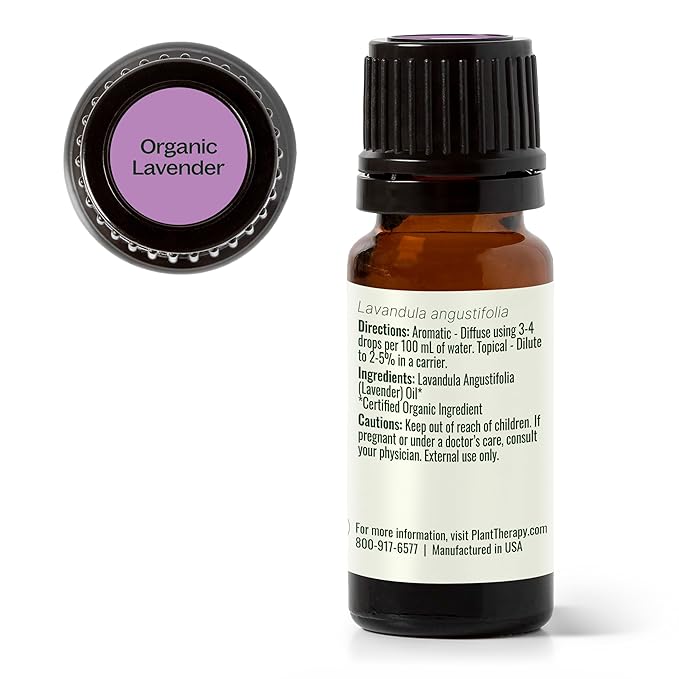 Plant Therapy Organic Lavender Essential Oil 100% Pure, USDA Certified Organic, Undiluted, Natural Aromatherapy, Therapeutic Grade 10 mL (1/3 oz)